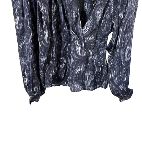 IRO Zarfi Wrap-Effect Printed Plisse Silk Blouse - Picture 6 of 11